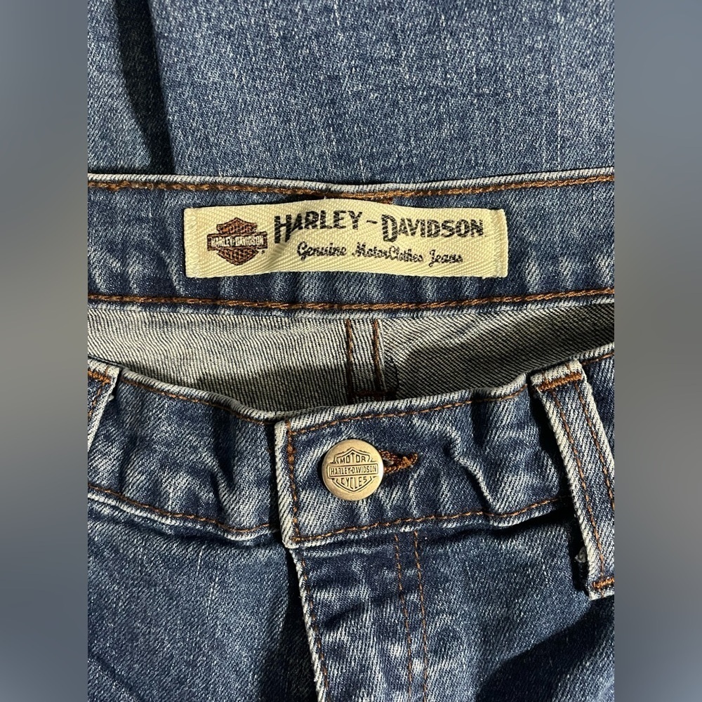 Vintage Harley Davidson High Rise Straight Leg Boot Cut Jeans Size 8 P - Picture 5 of 11